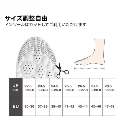 一日中ラクな履き心地｜ラクフィット AirStep 衝撃吸収インソール 通気設計・立ち仕事・スポーツ対応 男女兼用